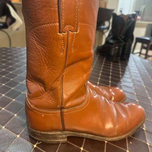 Vintage Justin Roper Cowboy Boots – Style 3802 – Men’s Size 8E – Chestnut Brown - Picture 3 of 5